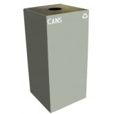 WITT GeoCube Square Recycling Receptacle w/ Round Opening - 36 gallon, Slate